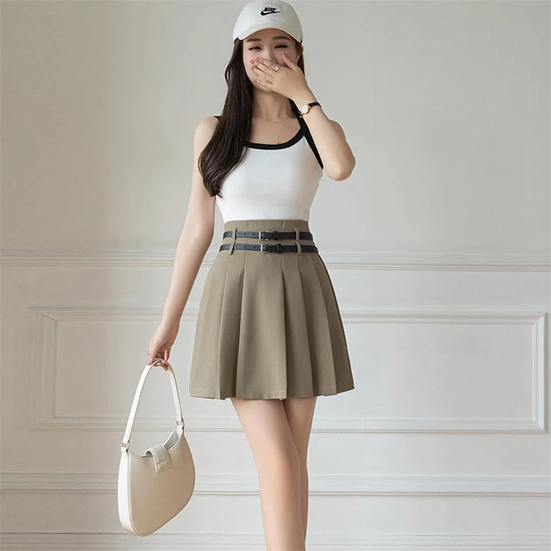 Minifaldas Plisadas De Verano para Mujer Faldas Cortas Acampanadas Sexis De Cintura Alta con Elegantes Pantalones Ajustados