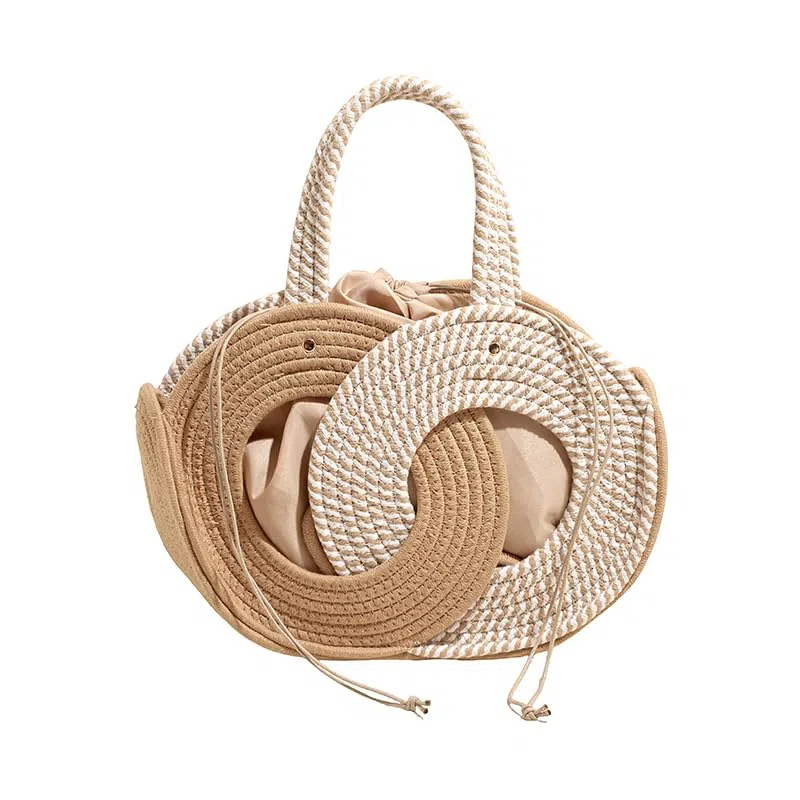 Bolso de playa de ganchillo para mujer, gran capacidad, retro, asa superior