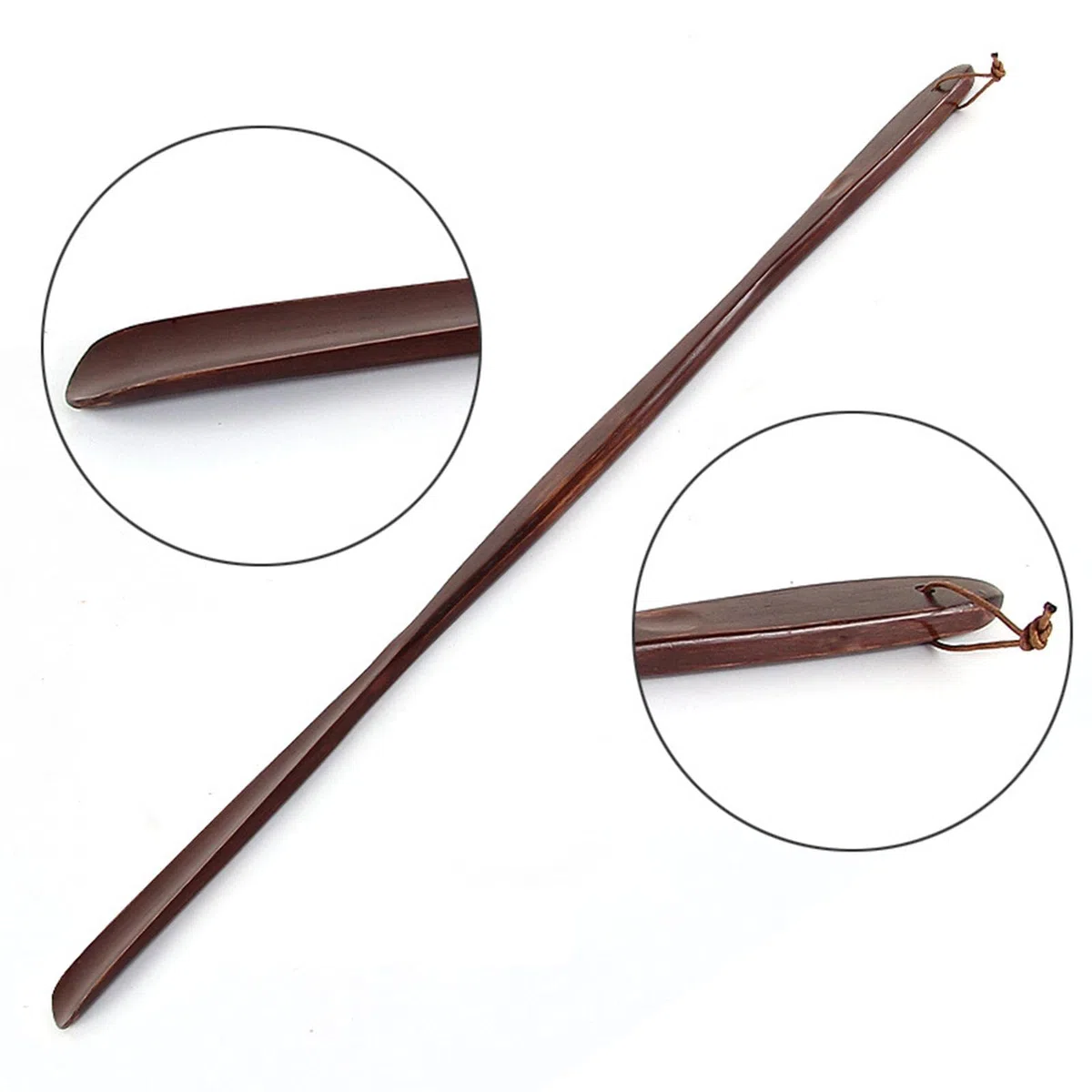 Calzador Madera Largo Portátil Extensible Funcional Ayuda Flexible con Cuerda para Hombres Mujeres Familiares Adecuado para Calzado de Cuero Hogar Reg