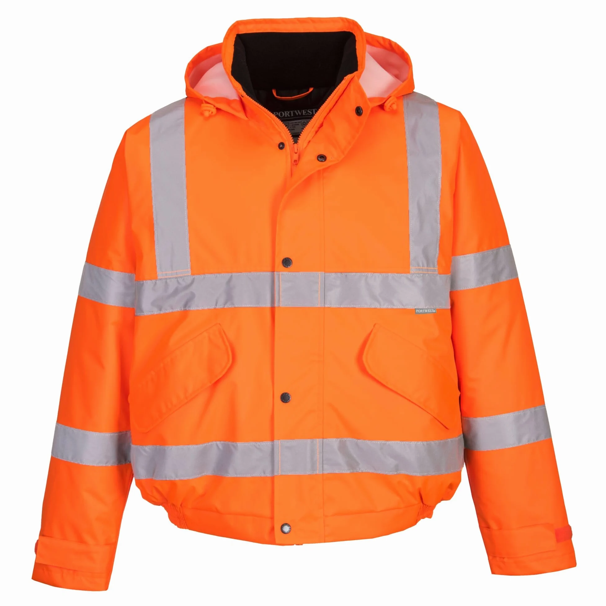 Portwest Cazadora de Invierno Hi-vis Impermeable Con Capucha Y Cintas Reflectantes Portwest S463 Cazadora Hombre (Pack de 1)