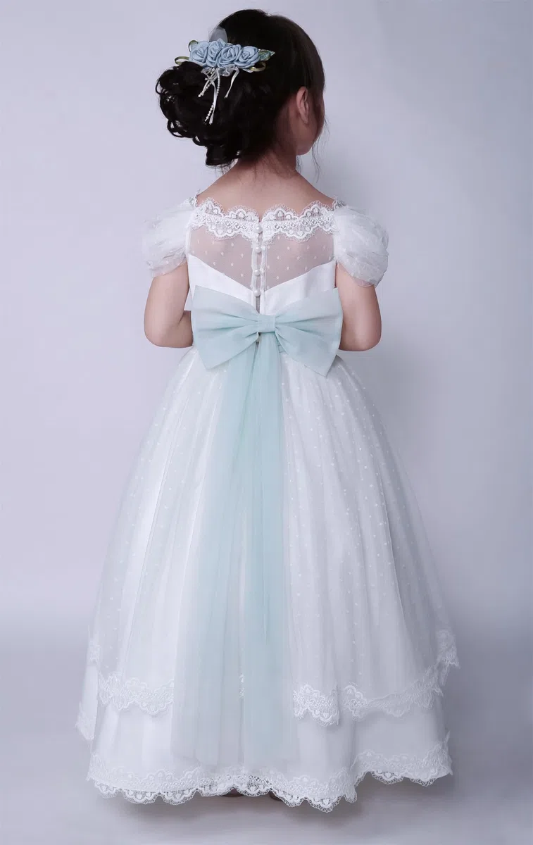 Niñas Primera Comunión Vestidos de Novia Juniors Niña Elegante Largo Blanco Ropa Tamaño 4 5 6 7 8 9 10 12 14
