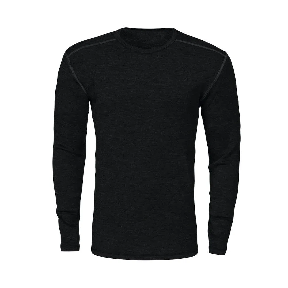 Camiseta Térmica de Lana para Hombre (XL) (Negro)