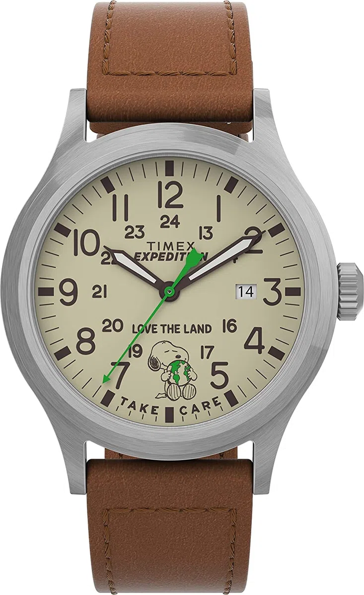 Timex Expedition Scout X Peanuts - Reloj para hombre de 40mm con correa de cuero TW4B25000