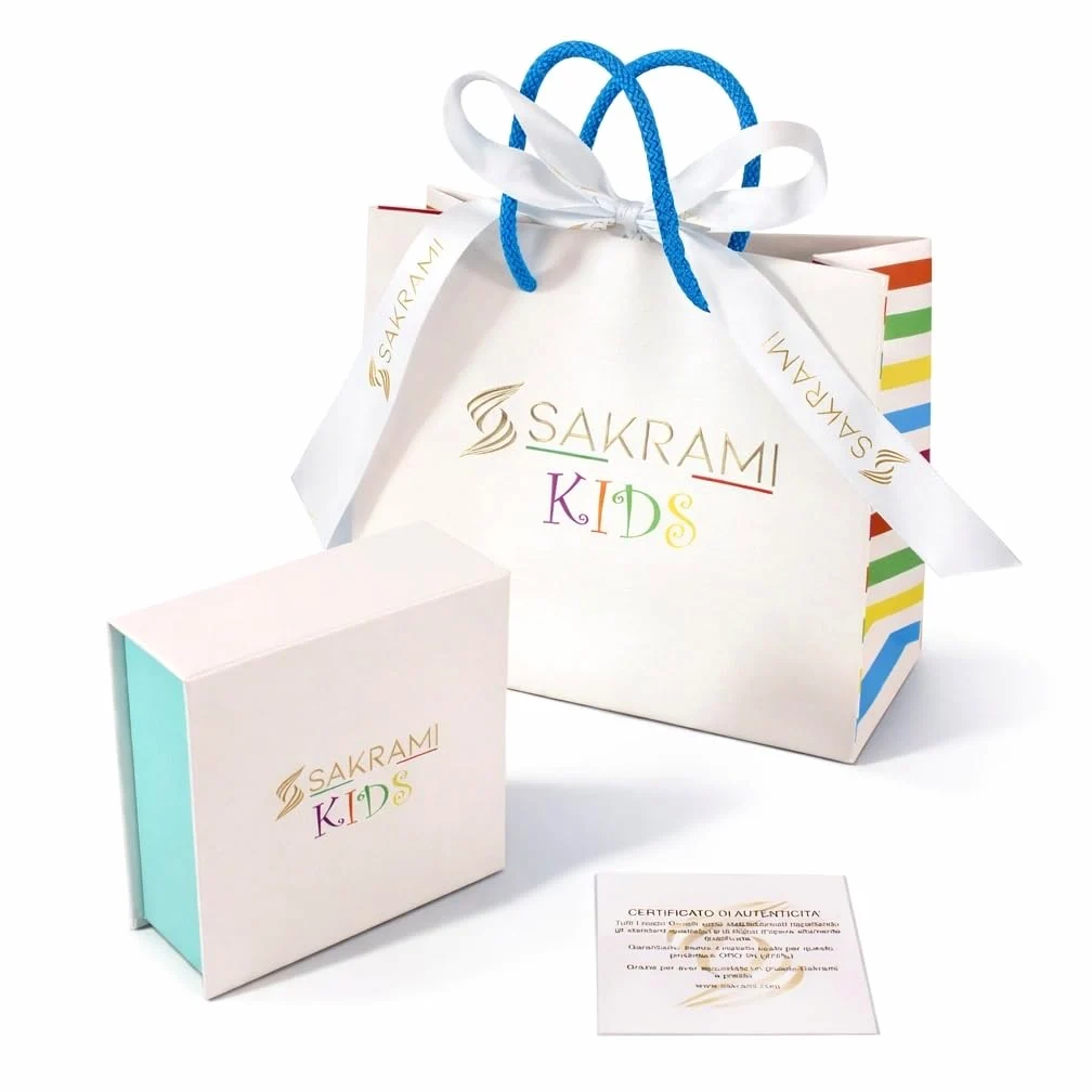 Sakrami Colección Infantil + Caja de regalo personalizada - Pulsera para Nacimientos, Bautizos y Cumpleaños - 9 quilates