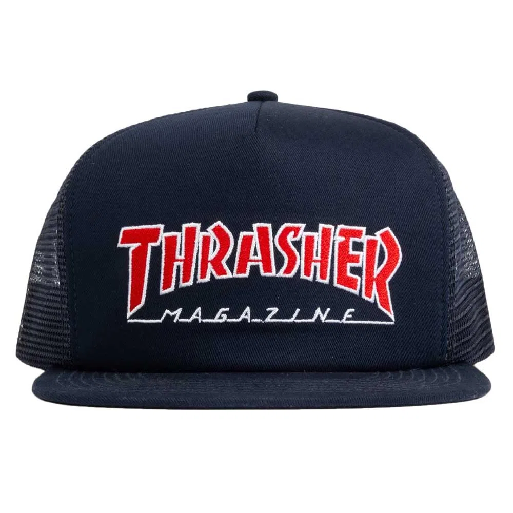 Thrasher Gorro de malla bordado, color azul marino