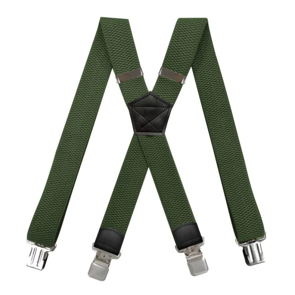 Tirantes para pantalones de hombre Tirantes elásticos for hombre de 3,5 x 120 cm con espalda en forma de X, tirantes anchos elásticos con grano de maíz, suspensorio ajustable de 4 clips for trabajo(Da