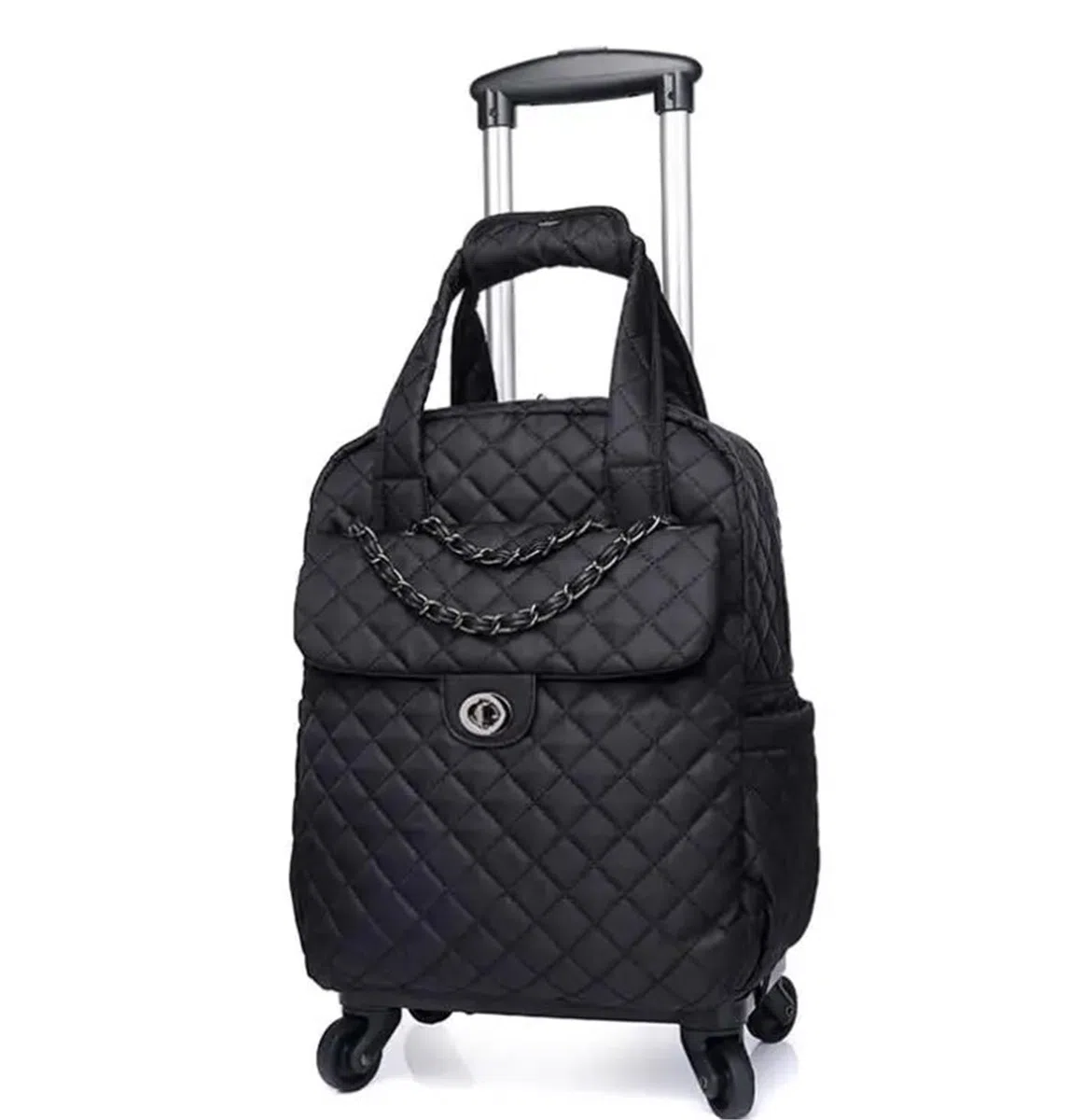 Bolsa De Viaje con Ruedas Bolsa de Equipaje de Mano for Mujer, Bolsas de Viaje con Ruedas, Mochila con Ruedas, Maleta con Ruedas para Viajar(Black 18 Inch)