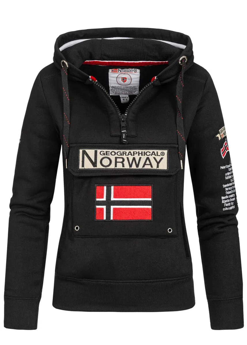 Geographical Norway Gymclass Lady - Sudaderas Mujer con Capucha Y Bolsillos - Sudadera Manga Larga Chaqueta Caliente - Cremallera Jersey Mujeres Primavera Verano Otoño Invierno