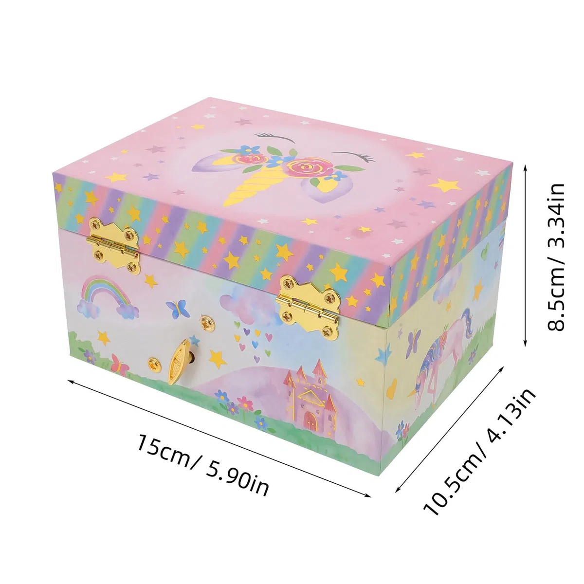 Joyero Musical De Unicornio Para Niñas Caja Musical Multifuncional Para Guardar Joyas Para Navidad y Cumpleaños