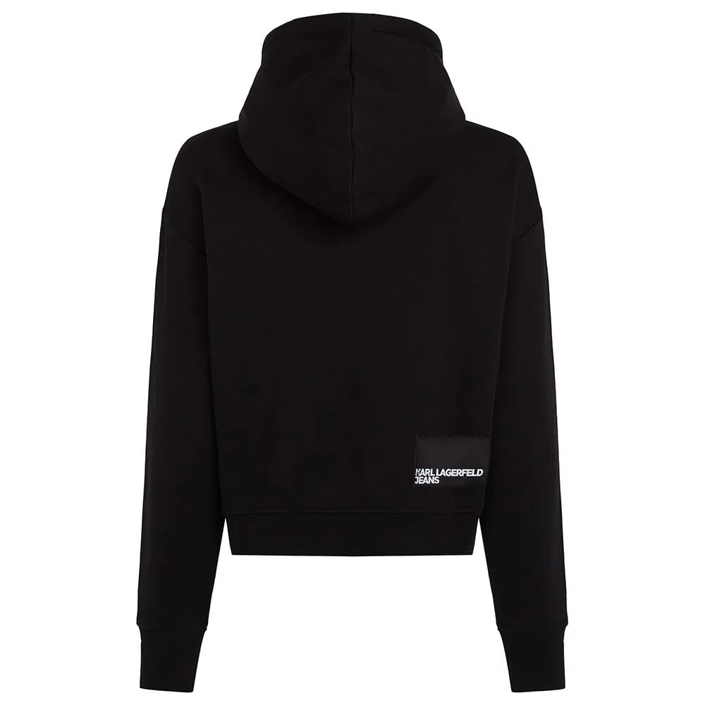 KARL LAGERFELD JEANS Mujer Regular Logo Hoodie Negro L
