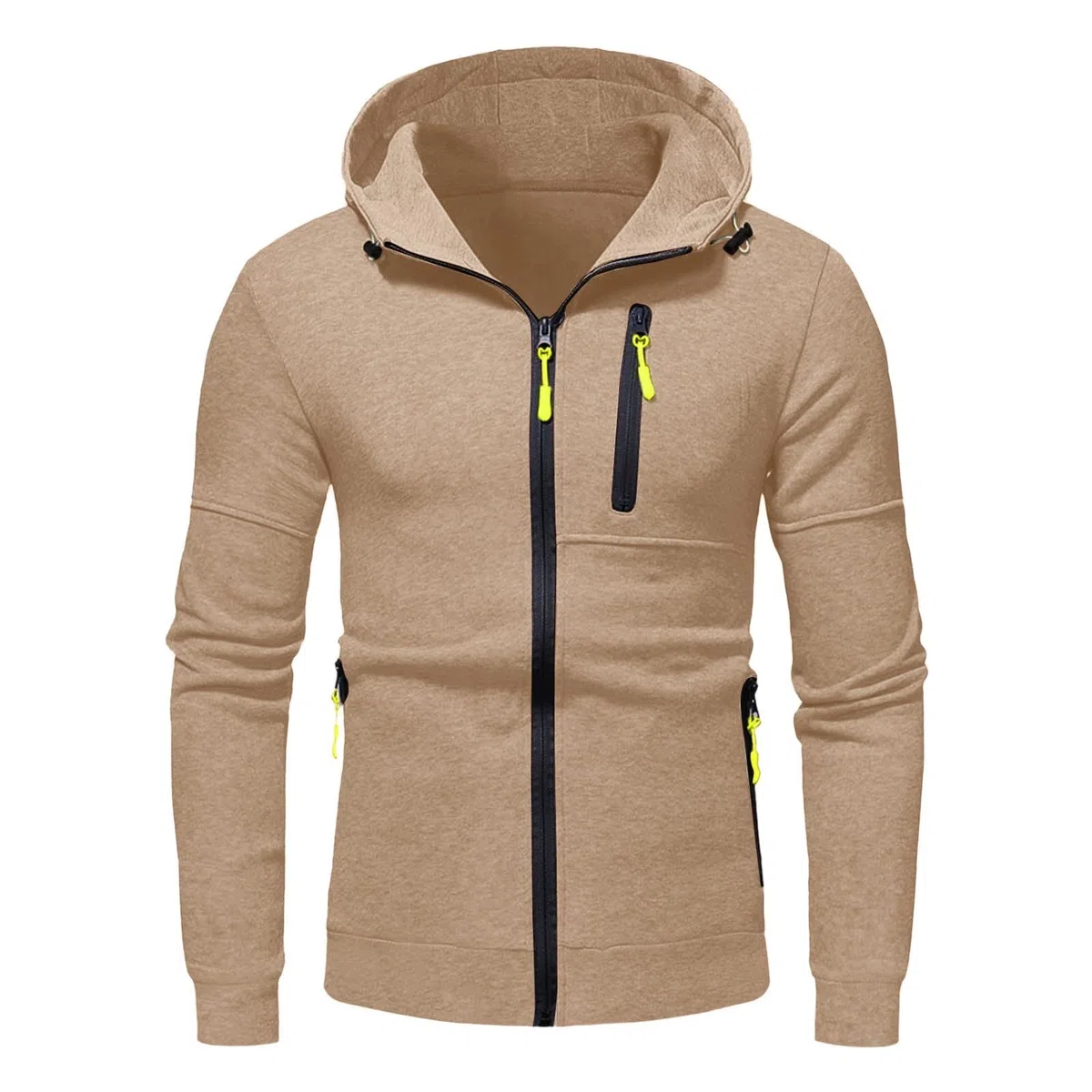 Sudadera para hombre con capucha, sudadera con capucha, manga larga, informal, sudadera con capucha, sudadera con capucha, con cremallera, sudadera básica, chaqueta de entretiempo, monocolor, M-3XL