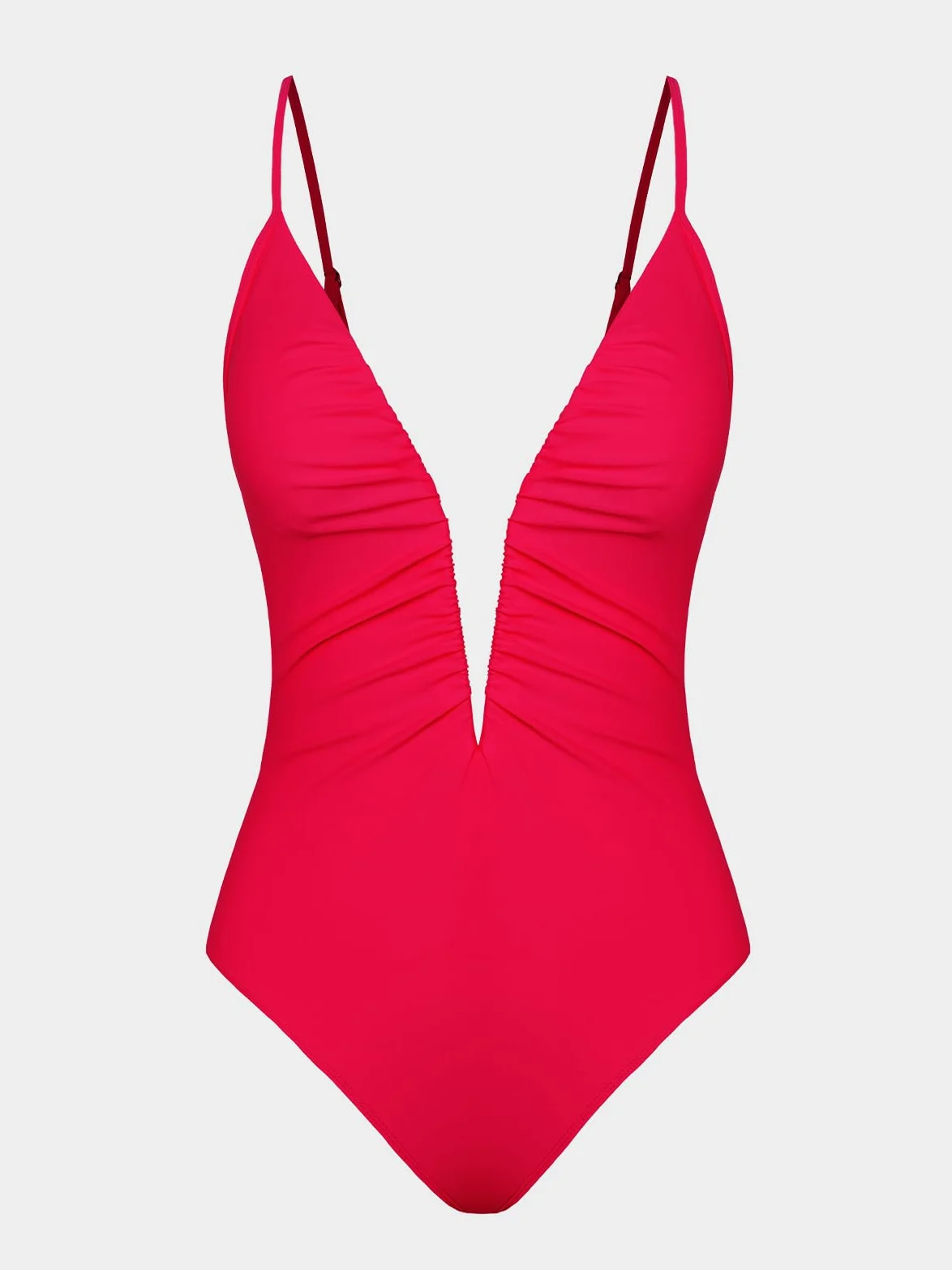 CUPSHE Traje de baño de una pieza para mujer, con escote en V profundo, push up, control de abdomen, retro, adelgazante, fruncido