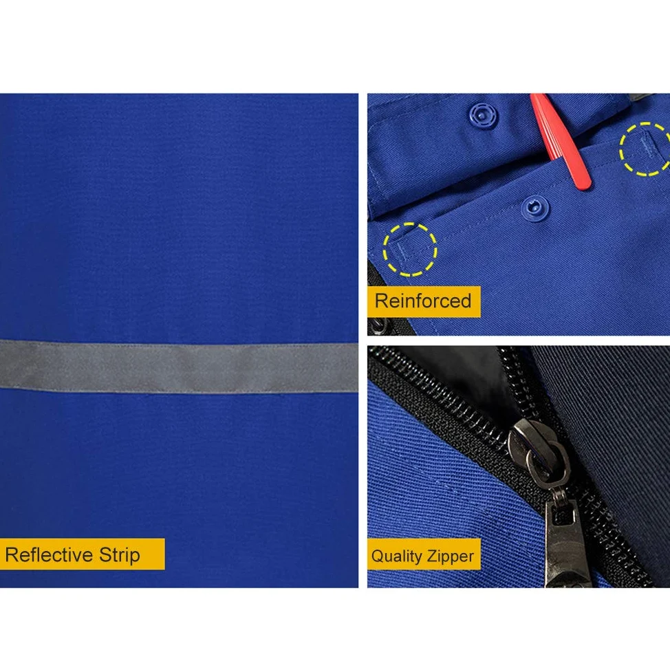 Chaqueta de trabajo de seguridad de algodón, S/160 Chaqueta de trabajo impermeable reflectante para exteriores para exteriores de alta visibilidad para construcción, conducción, obras viales, rojo