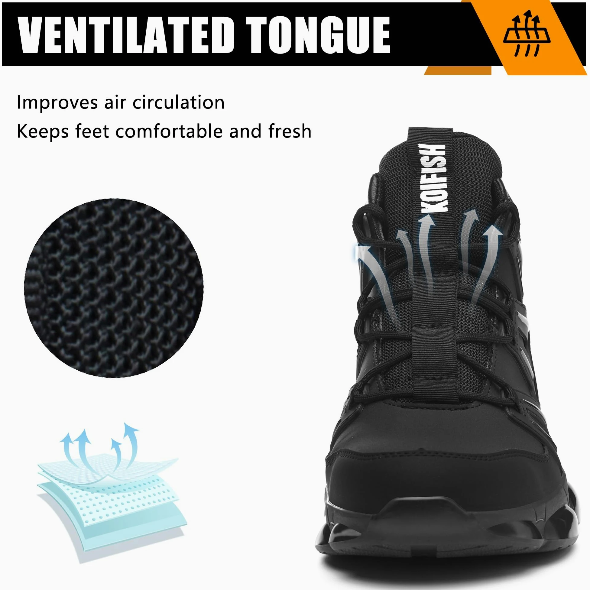 Botas de Seguridad Impermeable Botas de Trabajo Hombre Mujer | Cuero sintético+lengüeta cerrada, Zapatos de trabajo punta de acero+Kevlar, EN ISO 20345, suela aire, Zapatos de Seguridad