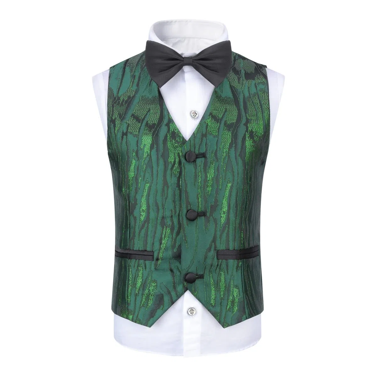 Sliktaa Trajes de niños 3 piezas de arte formal impreso trajes de un solo pecho un botón trajes de fiesta de boda rendimiento Blazer+chaleco+pantalones