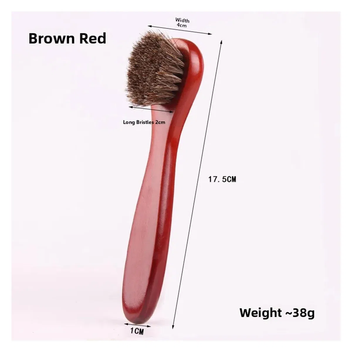 Cepillo de Crin de Caballo Cepillo de Pelo Caballo Combinación Limpieza Zapatos Cuero Horse Hair Brush 15CM+2 Long Handle Small Round Brushes