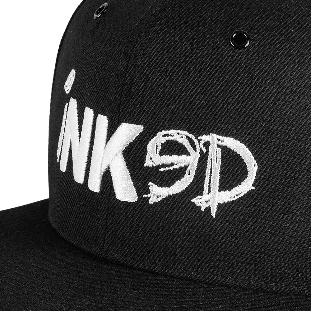 Nebelkind Snapback Cap Men Women Inked Negro, One Size OneSize, tamaño Ajustable, Unisex, Gorra de béisbol Moda, Estilo Streetwear, Gorra de béisbol con Visera Recta, Retro