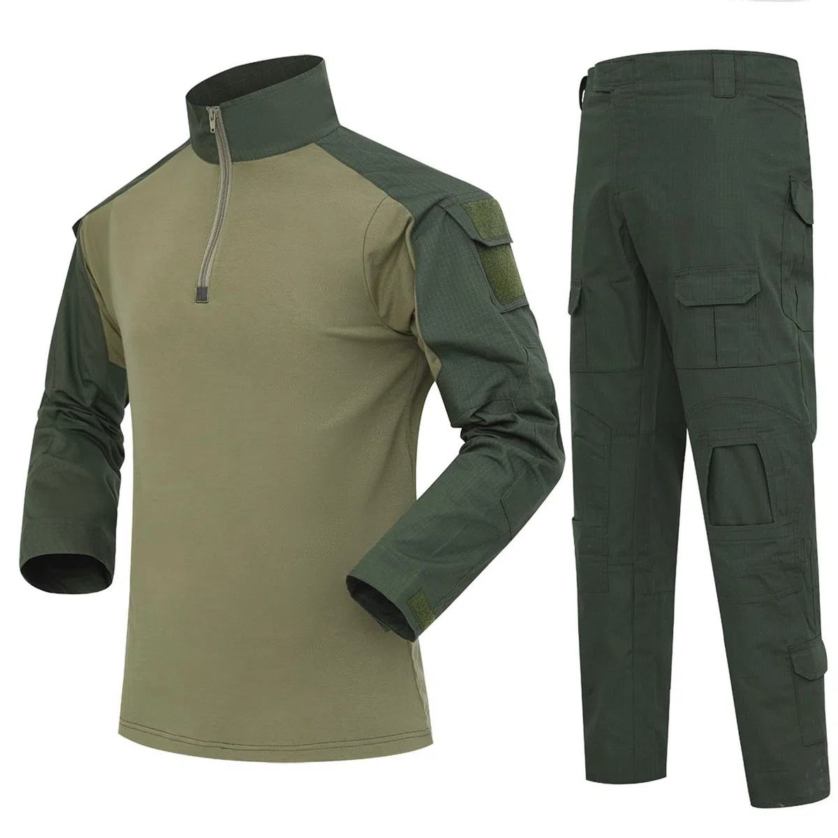 Traje de paintball para hombre, traje táctico, camisa de combate y pantalones, manga larga, ripstop multicam, ropa de airsoft, Woodland BDU caza, uniforme militar