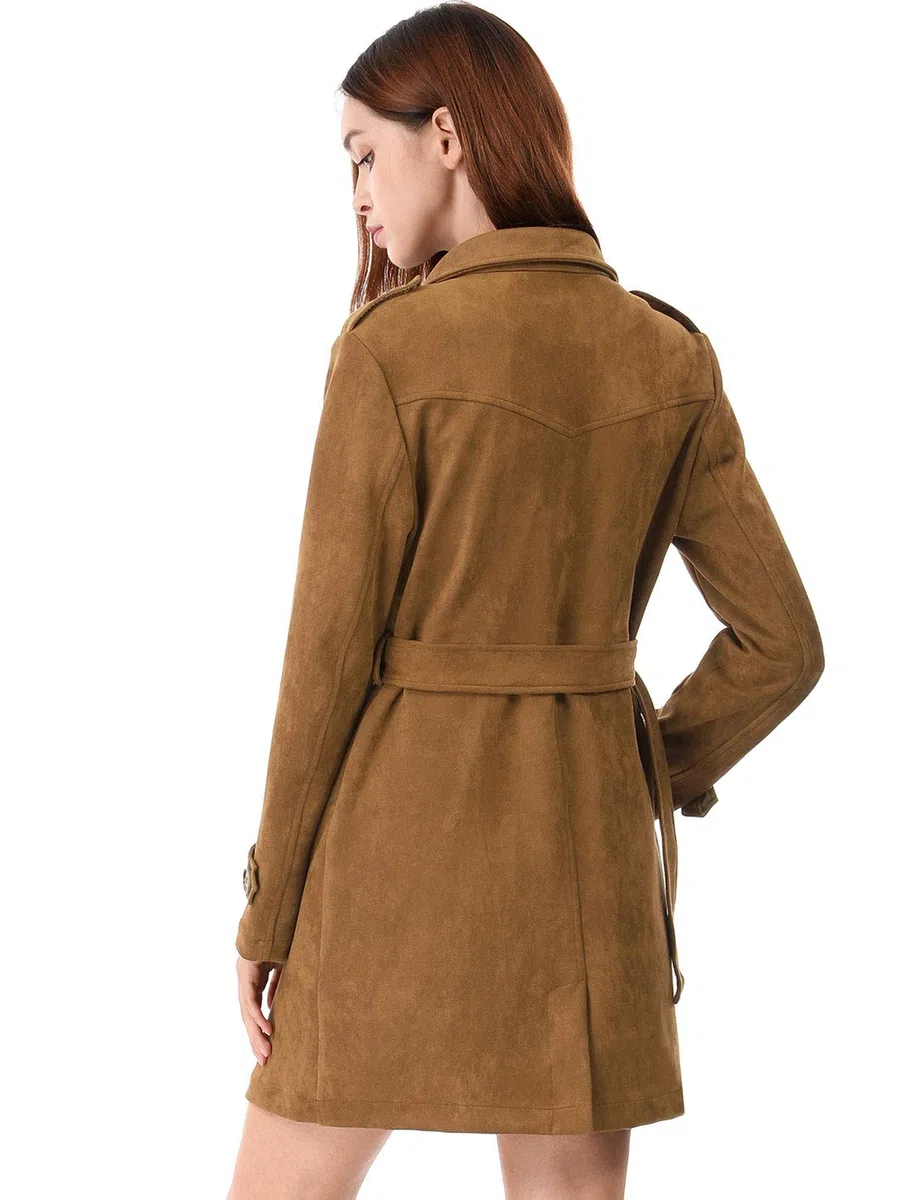 Allegra K Suede Coat Abrigo de gamuza Mujer