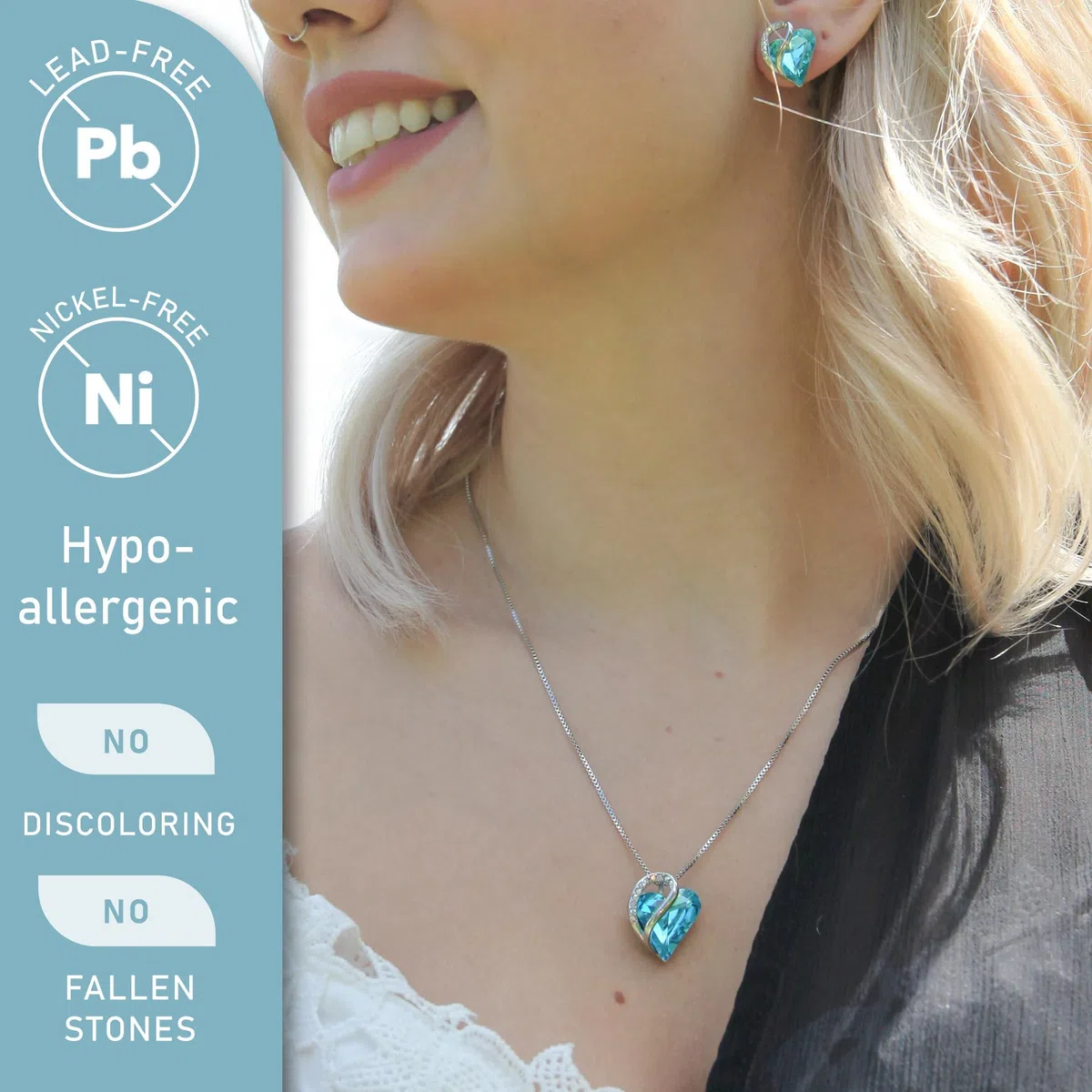 Leafael Collar de Mujer con Birthstone de Cristal | Collar Hipoalergénico con Caja de Regalo Incluida