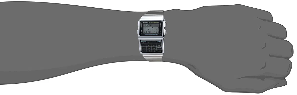 Casio Reloj de banco de datos con calculadora de memoria
