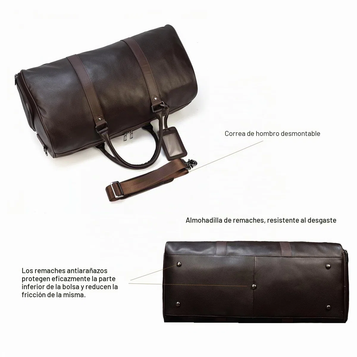 Luufan Unisex Bolsa de Viaje de Cuero Bolsa de Viaje de Fin de Semana de época