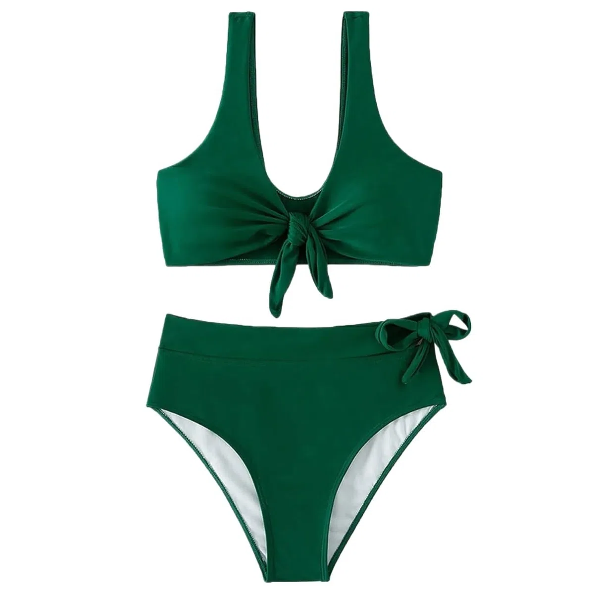 Bikini Mujer Conjunto Traje de baño de Verano for Mujer, Traje de baño de Playa, Bikini de Cintura Alta Unicolor, Traje de baño de Pecho Grande y Ajuste cómodo(S)