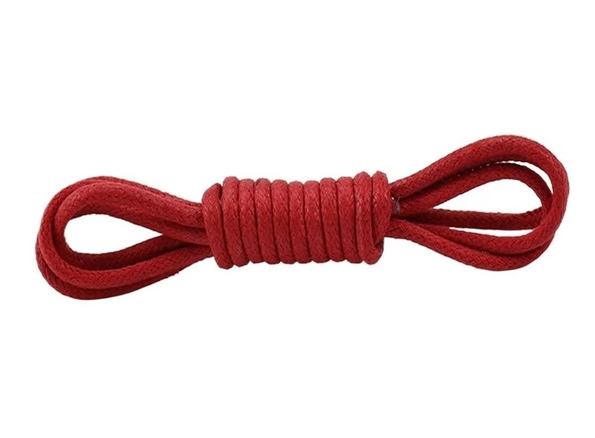 Cordones de zapatos planos, 1 par de cordones de cuero, cordones encerados de algodón, cordones de cuero redondos for zapatos, botas, cordones de zapatos unisex(Red,120cm)