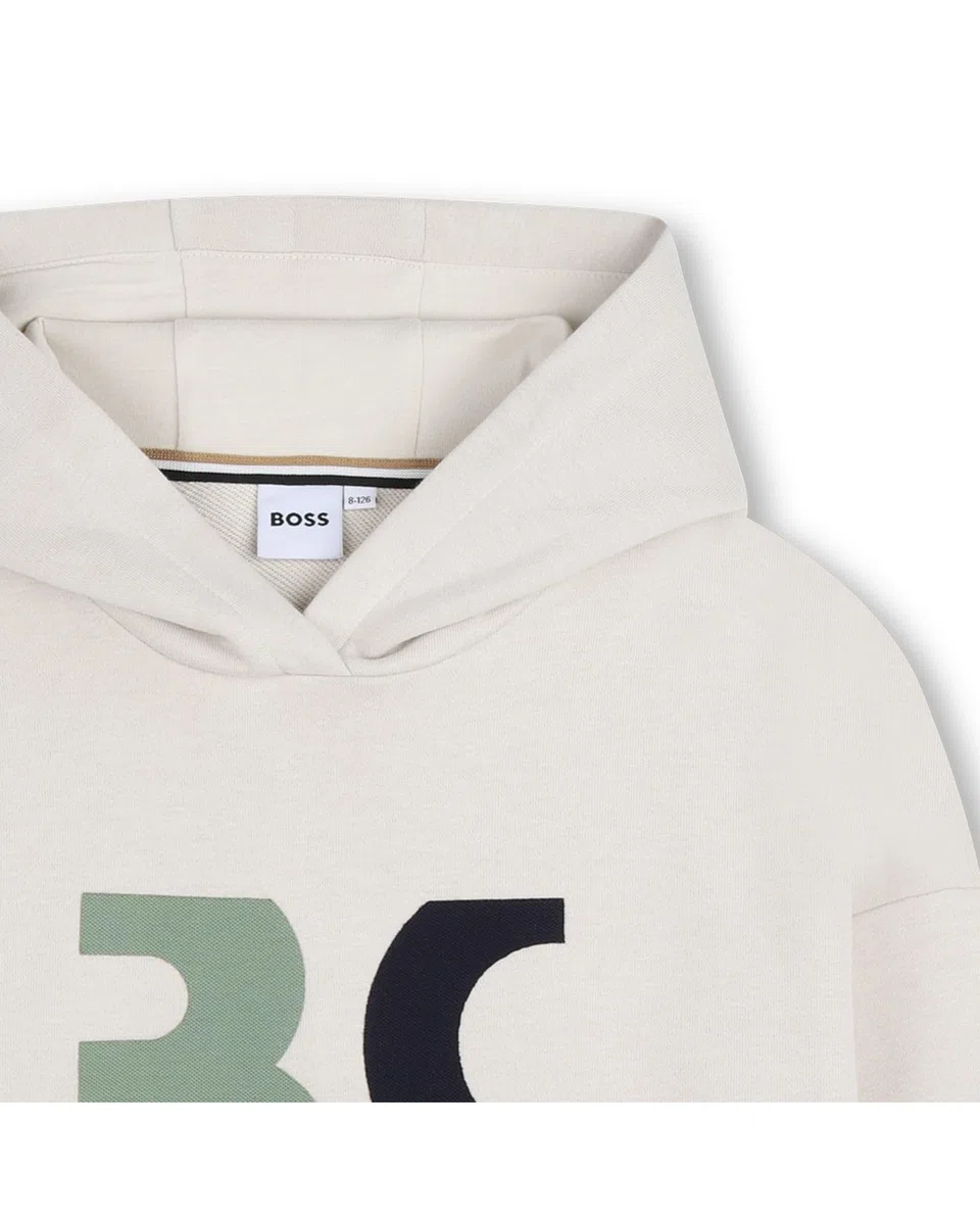 Boss Sudadera con Capucha para niño, Beige, 8 años