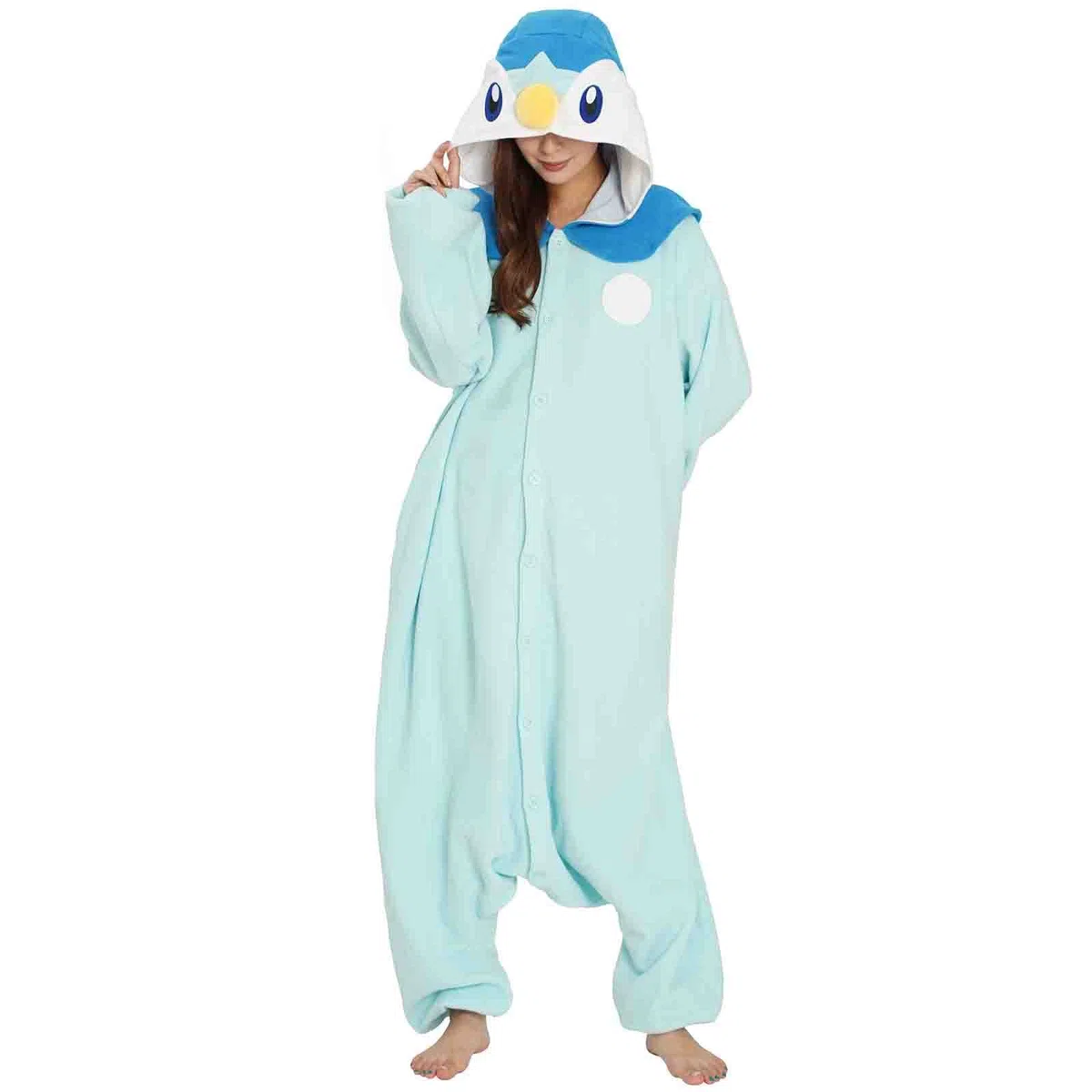 SAZAC Kigurumi - Disfraz de Pokemon - Piplup - Mono de Halloween - Talla XL para Adultos