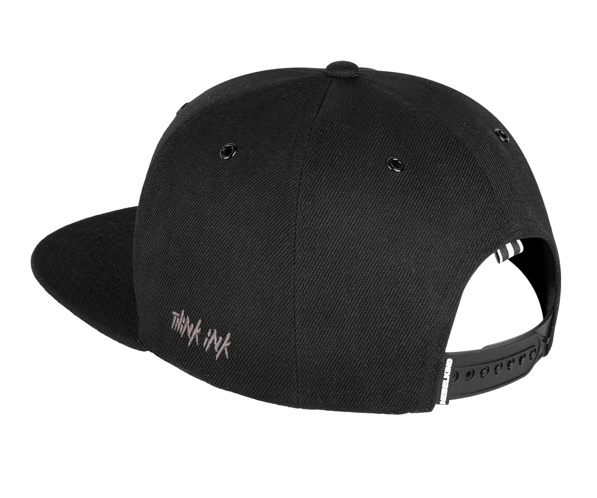 Nebelkind Snapback Cap Men Women Inked Negro, One Size OneSize, tamaño Ajustable, Unisex, Gorra de béisbol Moda, Estilo Streetwear, Gorra de béisbol con Visera Recta, Retro
