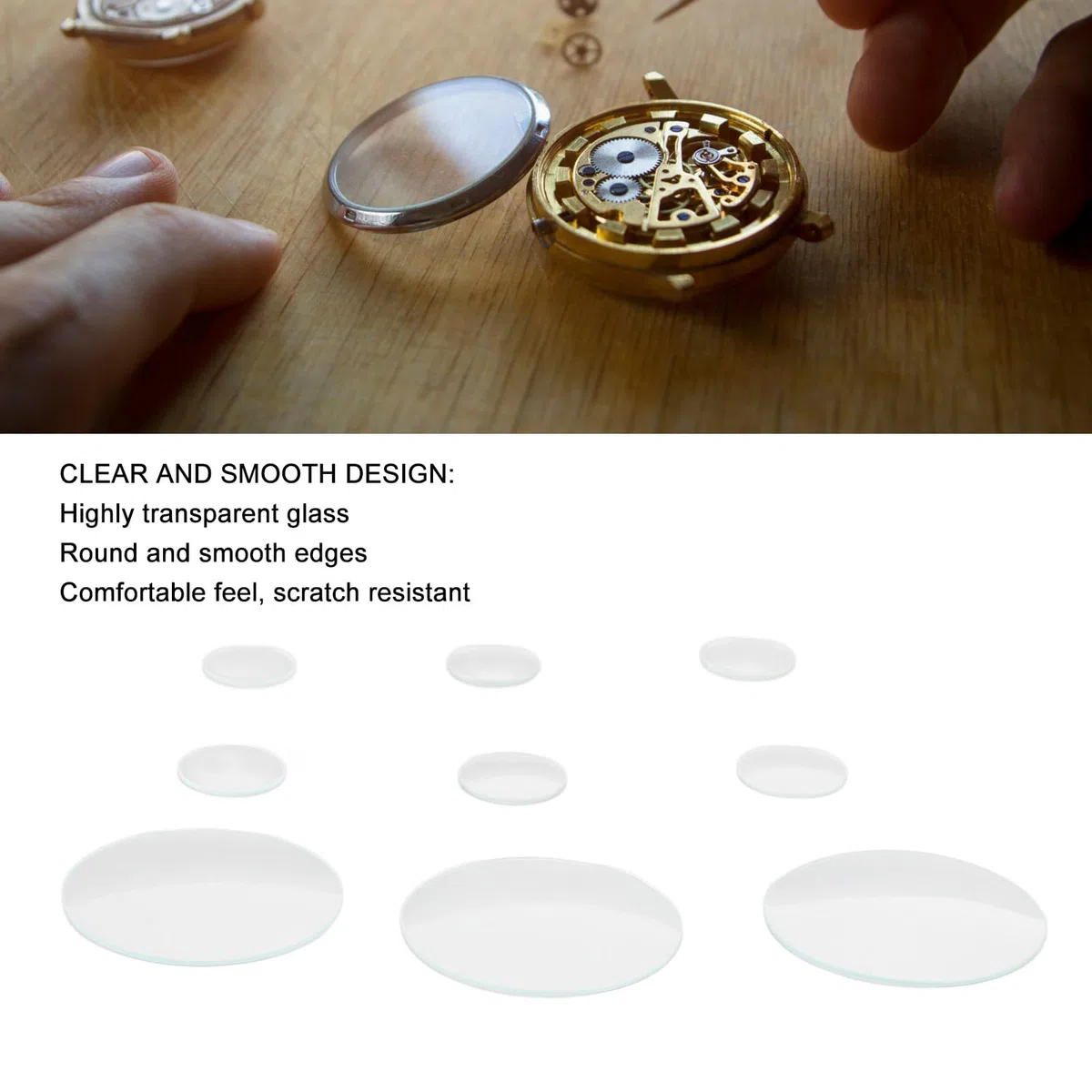 Juego de Lentes de Cristal de Reloj de Doble Cúpula de 59 Piezas para un Reemplazo Preciso, Vidrio Mineral para Relojeros, Transparencia de Cristal Transparente