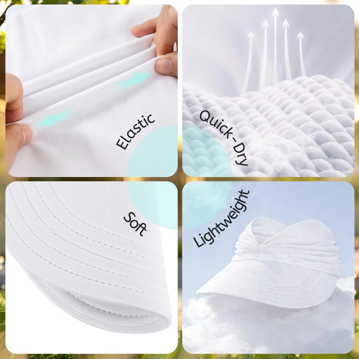 Sombreros de sol para mujer con protección UV, visera de ala ancha, sombreros de verano con cola de caballo, marino, One Size, marino, talla única