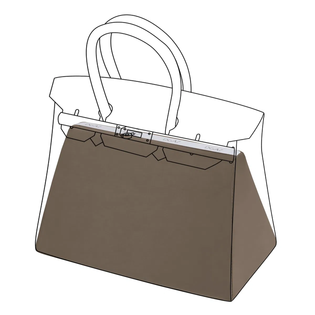 DGAZ Formador de Bolso Satén para Birkin 35, Cojín con Memoria, Etoupe