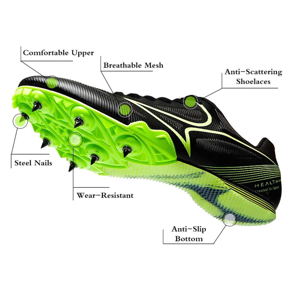 Zapatillas De Atletismo Clavos Zapatillas De Clavos Deportivas Zapatillas De Correr con Clavos Unisex Spikes Atletismo para Pista Transpirables para Entrenamiento De CompeticióN,JóVenes