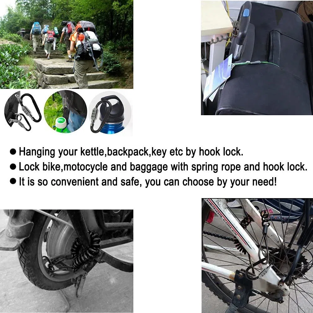 Candados for equipaje, candado, mini cerradura de combinación, seguridad for maleta viaje con 3 contraseñas, almohadilla codificada for, negro (