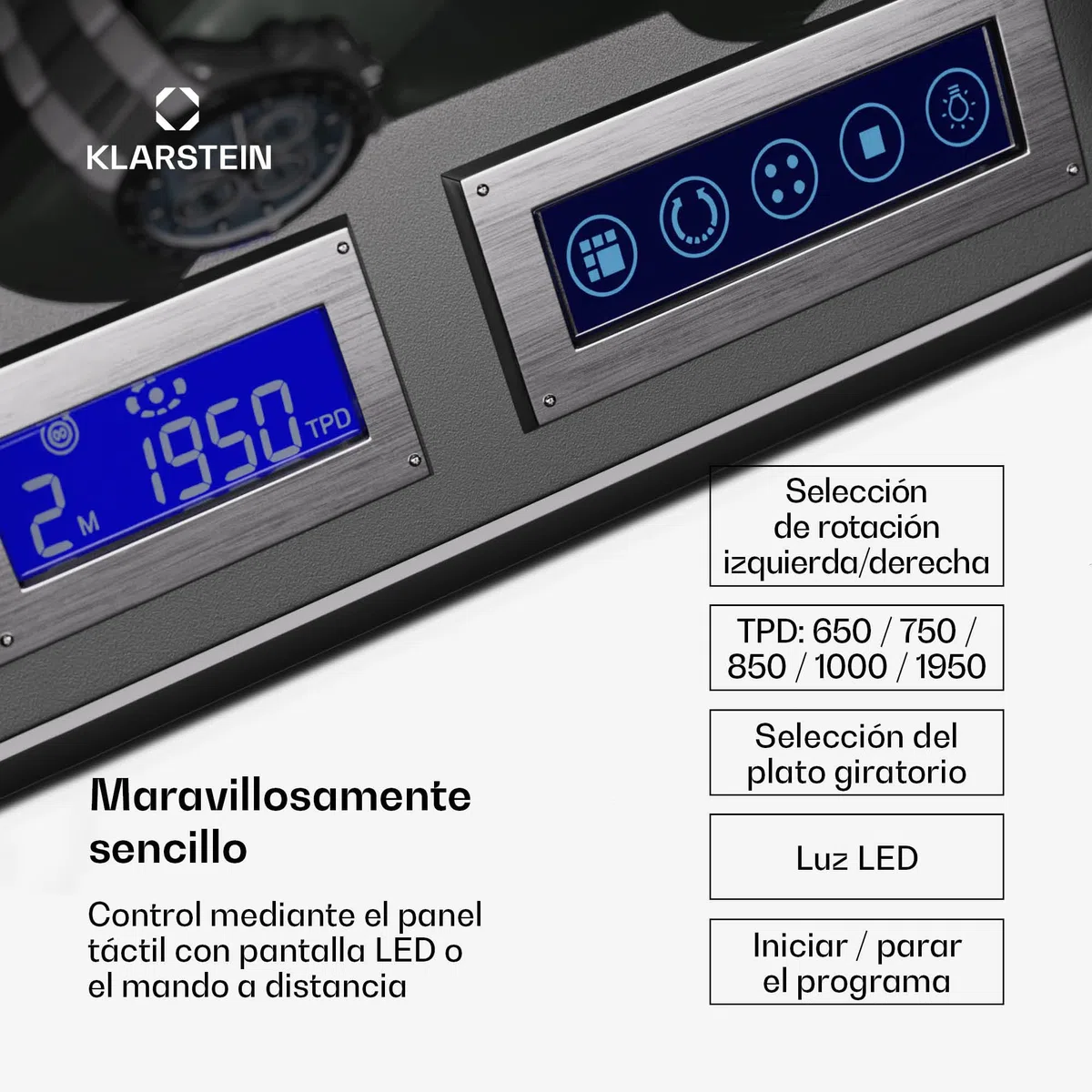 KLARSTEIN Caja, para 4 Relojes, Vitrina Acrílico, Joyeros, 5 TPD, Caja Relojes Acrílico, Expositor para Dar Cuerda Reloj, Relojero Organizador Grandes, Organizadores