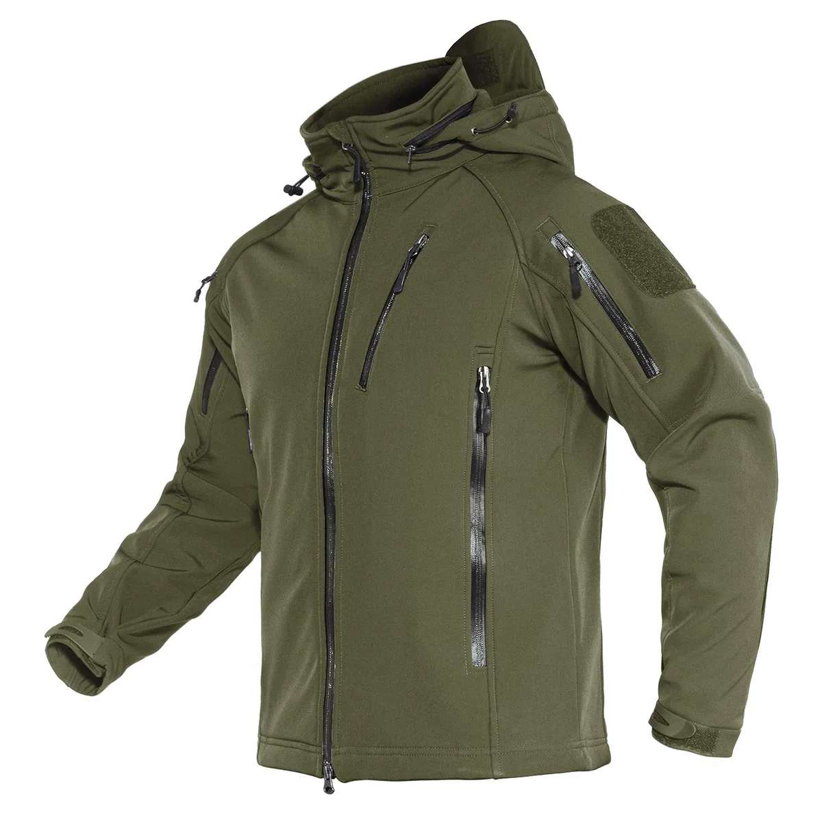 TACVASEN Chaqueta Impermeable para Hombre Chaqueta Softshell de Trabajo Chaqueta Táctica Militar con Bolsillos con Cremallera