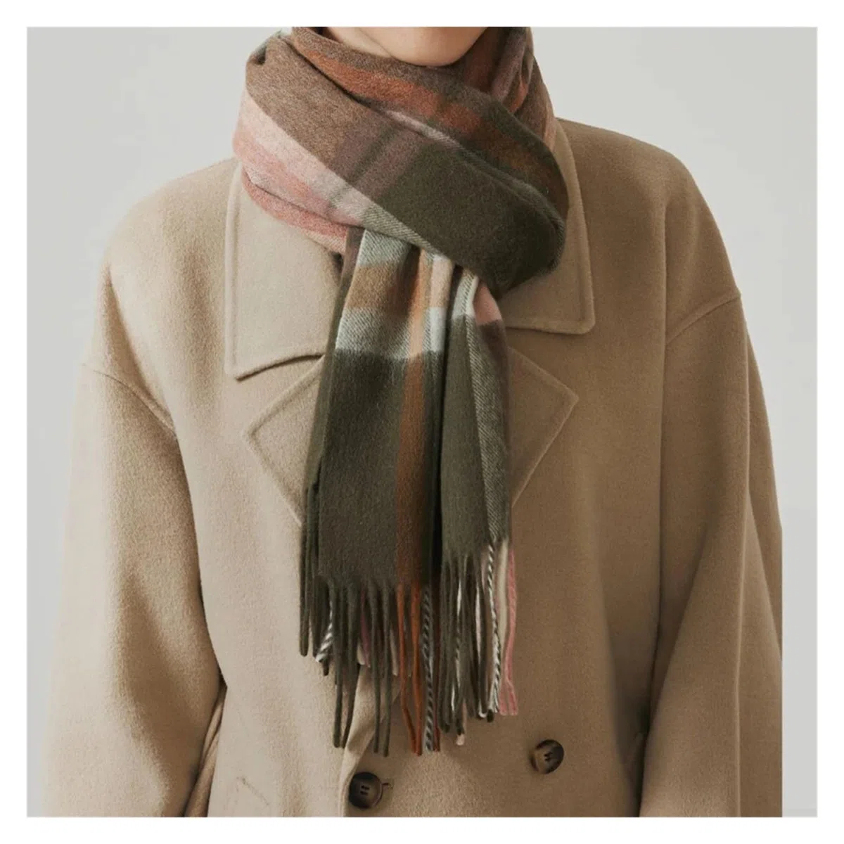 100% Bufanda de Lana de Cordero for Hombre y Mujer, Chal térmico Suave de Lana Pura for Invierno y otoño, Bufanda clásica Simple con borlas for Hombre y Mujer(WJ1089-shenhui15)