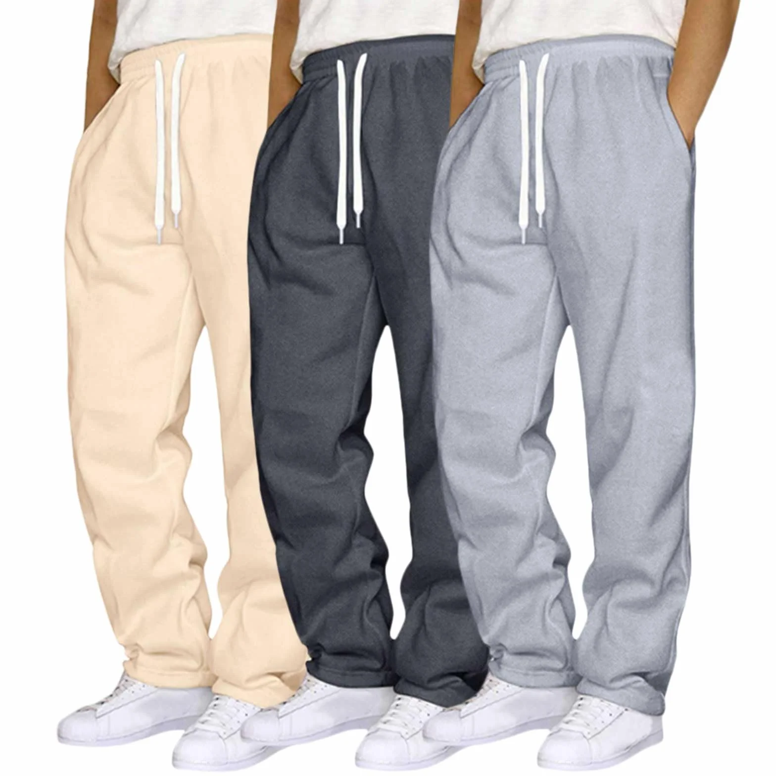 Genérico Pantalon Chandal Hombre Invierno Pantalon Chandal Hombre Deportivos Pantalones Jogger Jogger Largo Talla Grande Cargo Pantalones con Ajustable Cordón Deportivos con Bolsillos