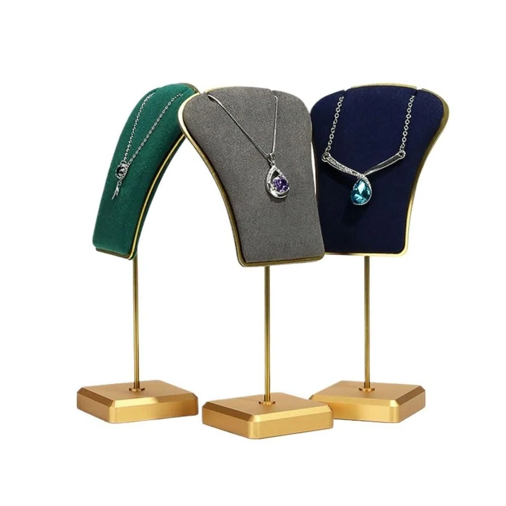 Expositor de Joyas Ligero y de Lujo para el hogar, Organizador de Collares, escaparates, Colgantes y Adornos (Gris)