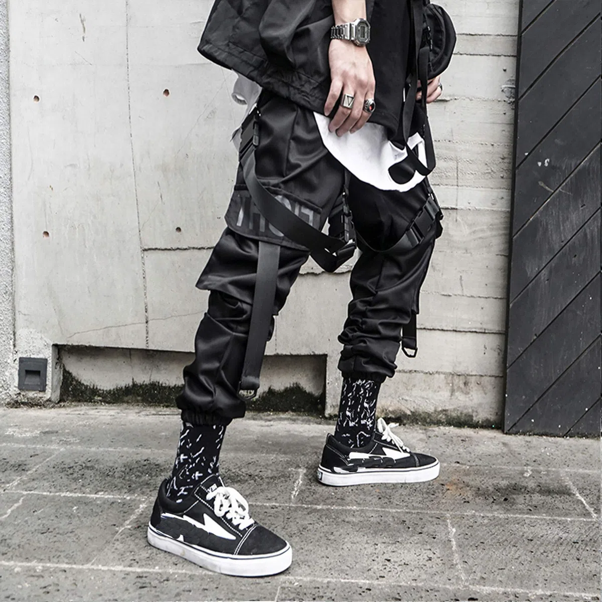 XYXIONGMAO Techwear Cyberpunk - Pantalones de hip hop para hombre, ropa de calle, gótico, pantalones cargo tácticos para hombre