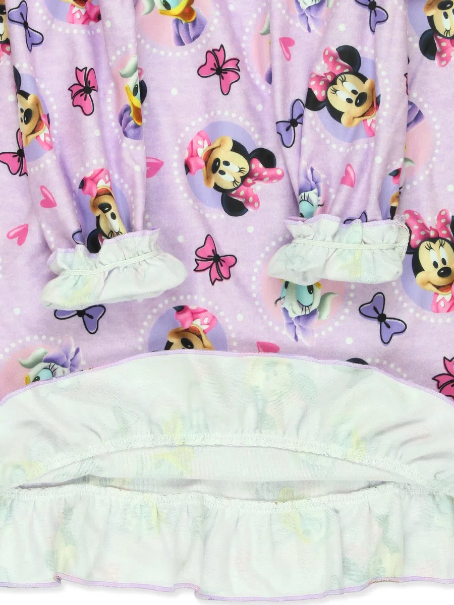 Disney Minnie Mouse Toddler Girls Granny Gown Nightgown (3T, Purple)