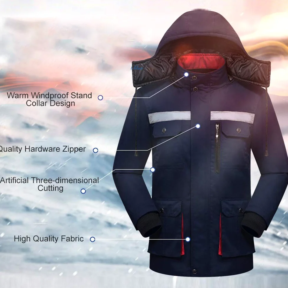 Chaqueta de trabajo de seguridad de algodón, S/160 Chaqueta de trabajo impermeable reflectante para exteriores para exteriores de alta visibilidad para construcción, conducción, obras viales, rojo