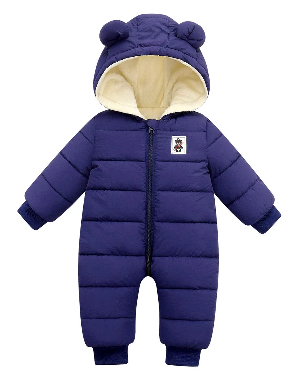 Happy Cherry - Bebé Mono Acolchado Mameluco con Capucha Niño Niña Ropa de Una Pieza Mangas Largas Chaqueta Invierno Cálido Pelele Entero para Outdoor Aire Libre - 6-36 Meses