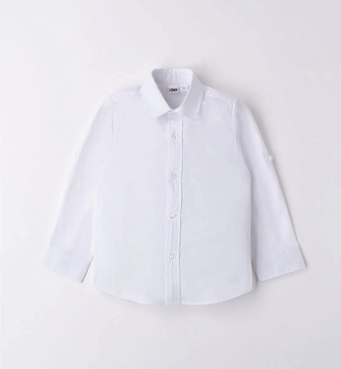 IDO Conjunto de bautizo ceremonia para recién nacido 12 meses - 74 cm con chaleco camisa y pantalón blanco a rayas azules, Color blanco., 12 meses