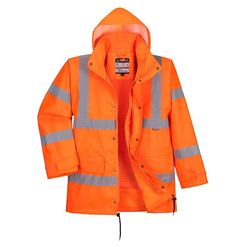 Portwest Chaqueta Transpirable De Alta Visibilidad Traffic (Interactiva), Tamaño: L, Color: Naranja, RT63ORRL