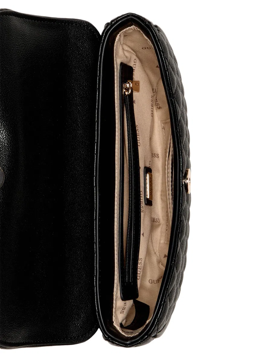 GUESS Atabey - Solapa para hombro convertible Atabey, negro, One Size, con solapa bandolera convertible