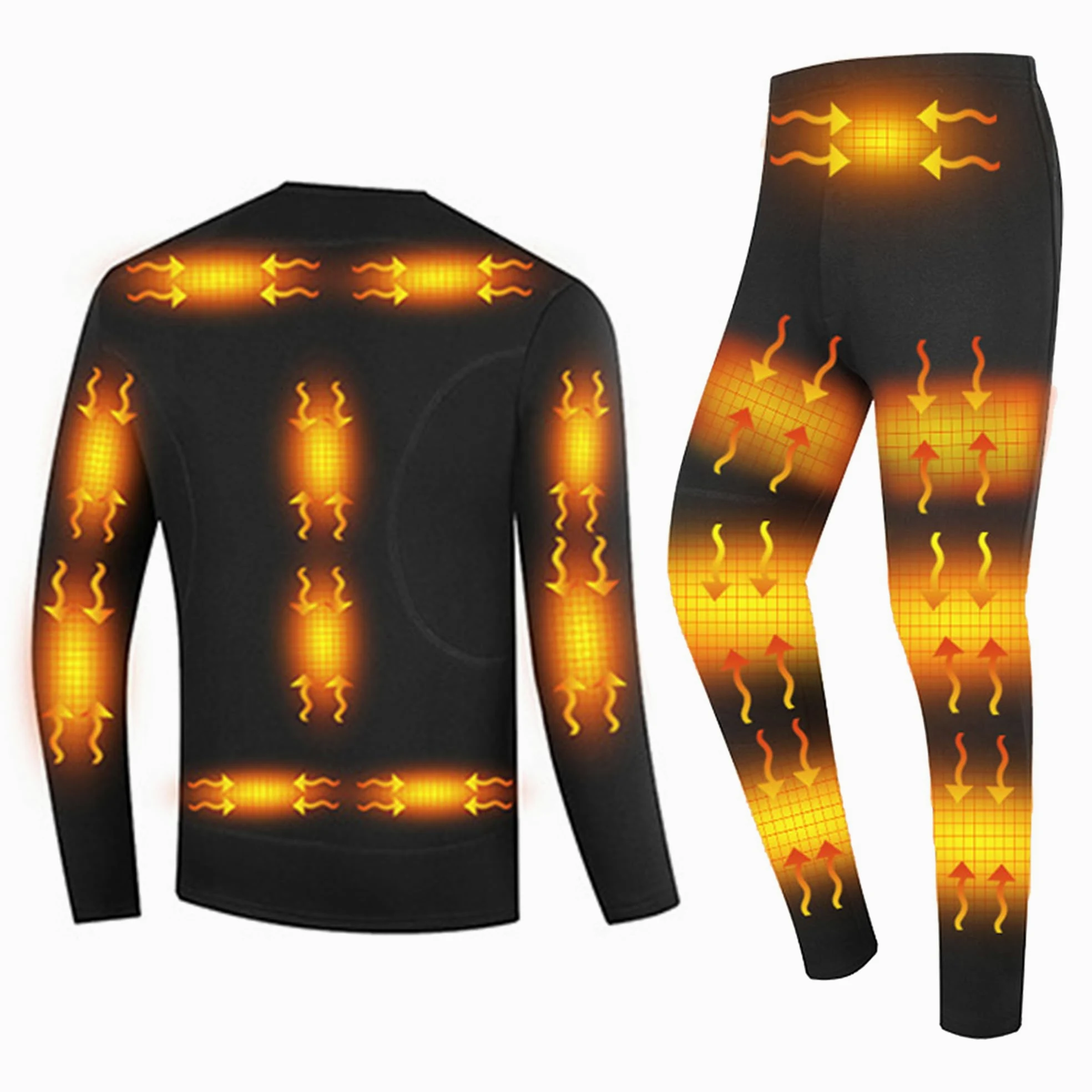 Ropa Interior térmica eléctrica para Hombre, Camiseta y pantalón térmicos de Invierno con 3 Niveles de Calor para Esquiar y Acampar.