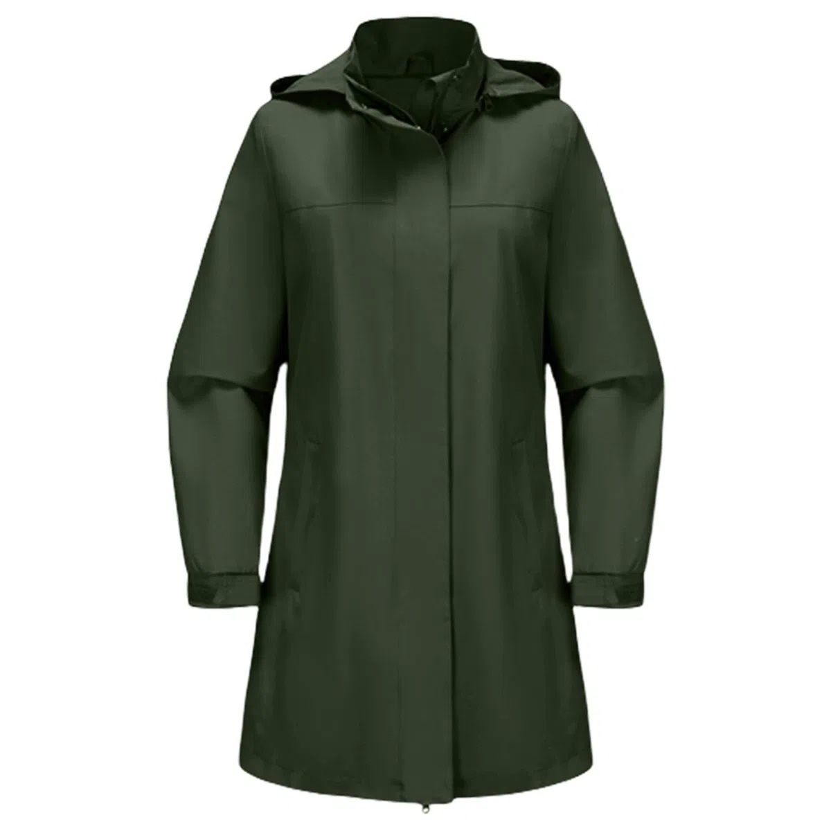 Generisch Poncho de lluvia para mujer, largo, impermeable, con capucha, transpirable, cortavientos, chaqueta de manga larga con cremallera, chaqueta ligera para el tiempo libre